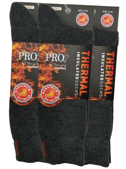Pro 3 Adet Erkek Orjinal Termal Kalın Kışlık Çorap - 3