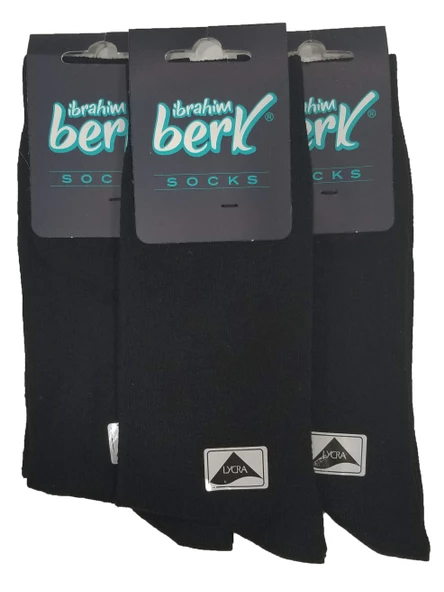 İbrahim Berk 12'li Paket Ekonomik Likralı Erkek Çorap - 2