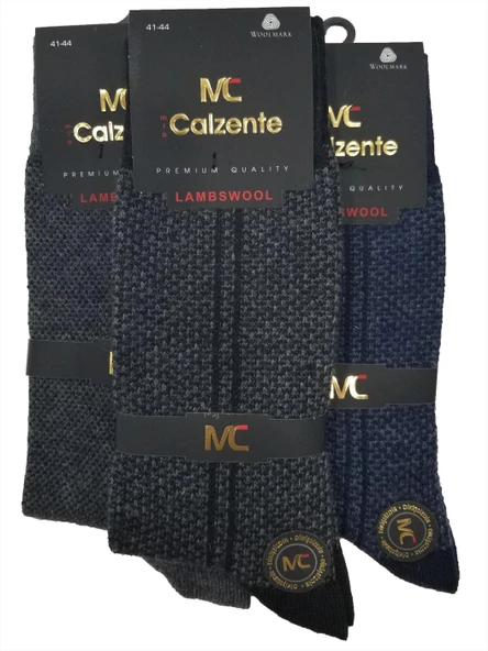 Mia Calzente 3 Adet Lambswool - Yün Erkek Çorap - 11