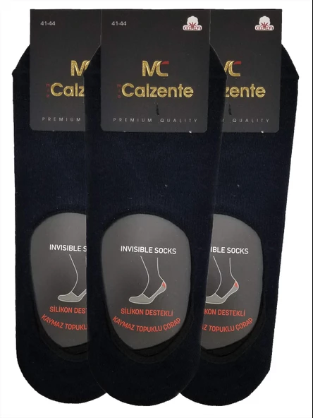 Mia Calzente 12 Adet Erkek Silikonlu Görünmez - Babet Çorap - 4