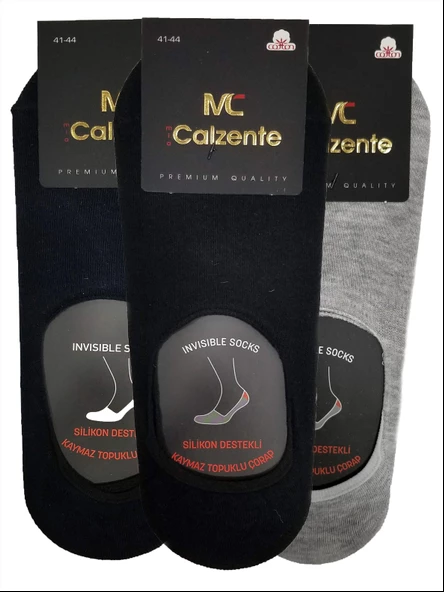 Mia Calzente 3 Adet Erkek Silikonlu Görünmez - Babet Çorap - 7