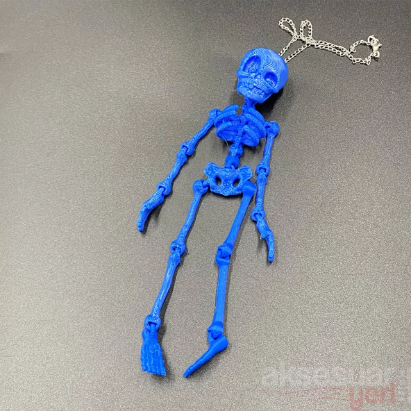İskelet Ayna Süsü Mavi Renk Zincirli A+ Ürün - 2