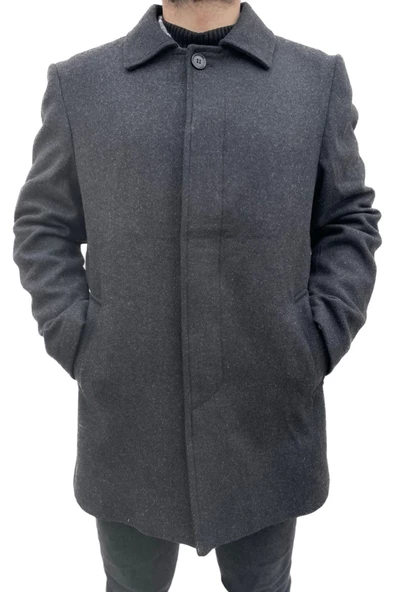 SÜVARİ BALIKSIRTI YÜN KARIŞIMLI YAKALI  KAŞE KABAN - 2