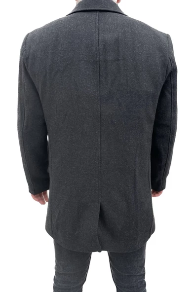 SÜVARİ BALIKSIRTI YÜN KARIŞIMLI YAKALI  KAŞE KABAN - 5