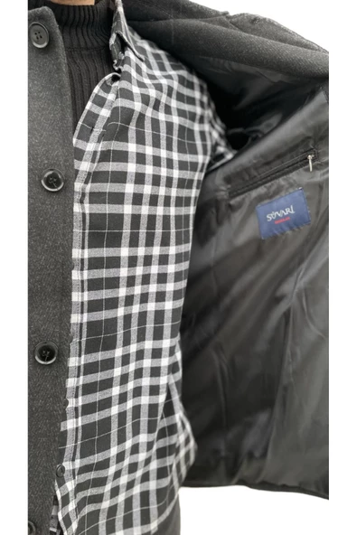 SÜVARİ BALIKSIRTI YÜN KARIŞIMLI YAKALI  KAŞE KABAN - 3