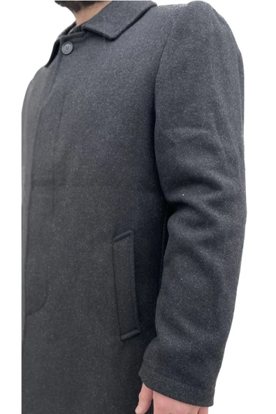 SÜVARİ BALIKSIRTI YÜN KARIŞIMLI YAKALI  KAŞE KABAN - 4