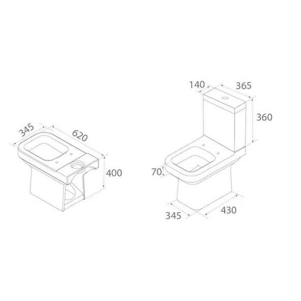 Turkuaz Cerastyle Noura Klozet,Lila İç Takım,Noura Slim UF Kapak - Resim 5