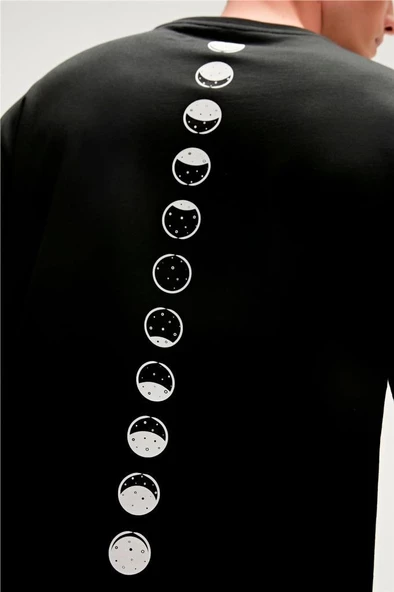 Bad Bear MOON PHASE T-SHIRT NIGHT Erkek Tişört Siyah S-XXL - 6