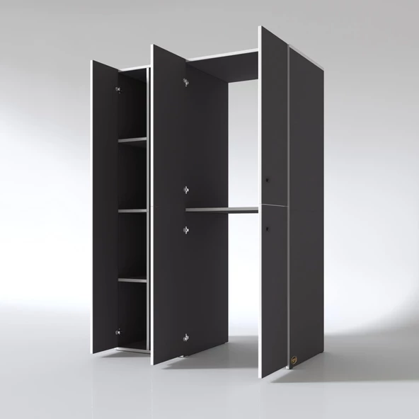 Kenzlife çamaşır-kurutma makinesi dolabı kapaklı yaromira sol gri 180*120*60 banyo arkalıksız - Resim 3