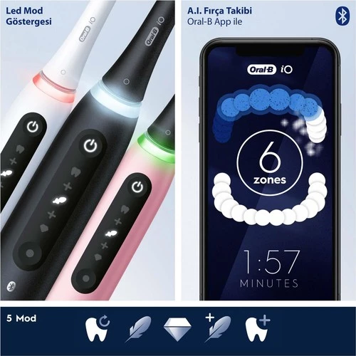 Oral-B iO 5 Siyah Şarjlı Diş Fırçası - 4