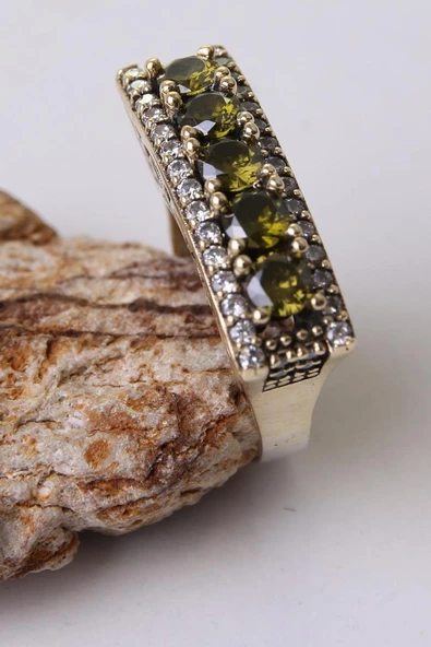 Beştaş Serisi Pembe Kuars Otantik 925 Ayar Gümüş Kadın Yüzük - 4