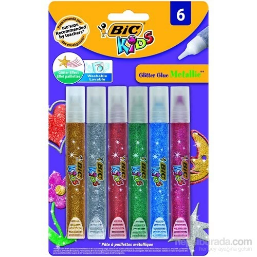 Bic Simli Yapıştırıcı Metalik Renkler 6 lı