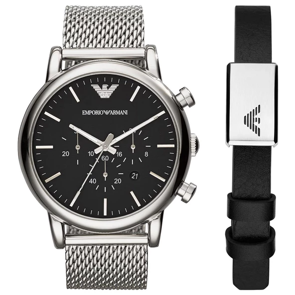 Emporio Armani AR80062SET Erkek Kol Saati ve Bileklik Seti
