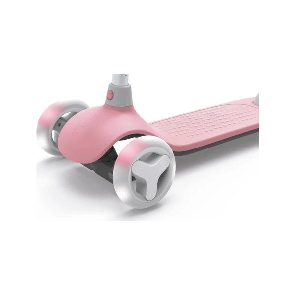 Xiaomi Mitu Işıklı Ayarlanabilir 3 Tekerlekli Scooter Pembe - 3
