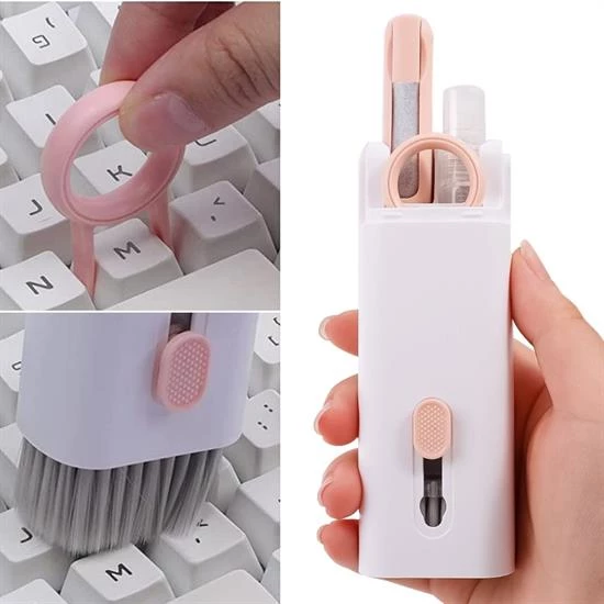 BUFFER® Çok Fonksiyonlu TV Bilgisayar Ekranı Kulaklık Fırçalı Spreyli Elektronik Temizlik Seti - Resim 2