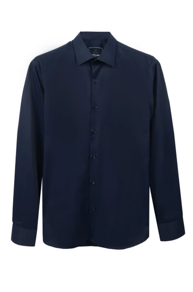 Cengiz İnler Standart Yaka Slim Fit Cepsiz Düz Erkek Gömlek - 7