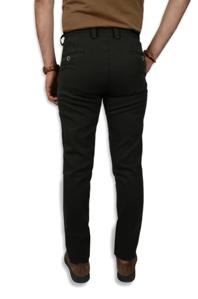Cengiz İnler Fermuarlı 5 Cep Kuş Gözü Slim Fit Erkek Kanvas Pantolon - 12