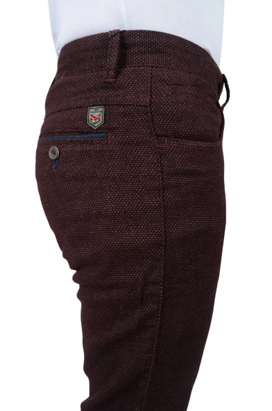 Cengiz İnler Fermuarlı 5 Cep Kuş Gözü Slim Fit Erkek Kanvas Pantolon - 9