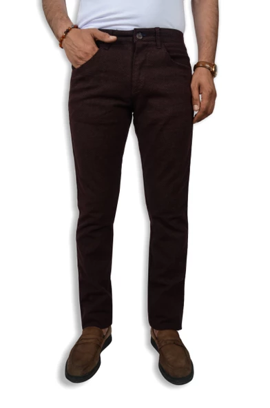 Cengiz İnler Fermuarlı 5 Cep Kuş Gözü Slim Fit Erkek Kanvas Pantolon - 6