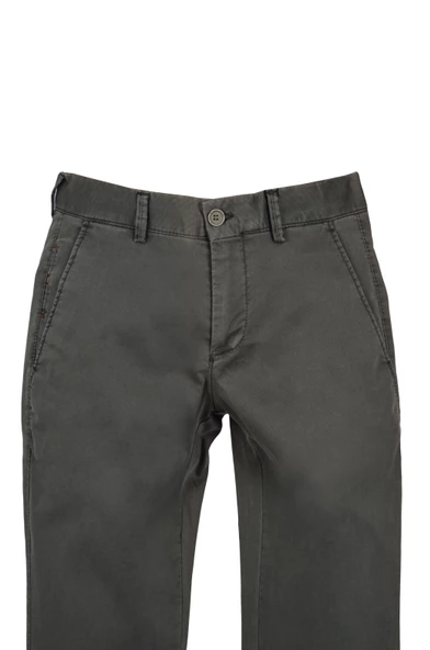 Cengiz İnler Fermuarlı Yan Cep İnce Çizgili Slim Fit Erkek Kanvas Pantolon - 3