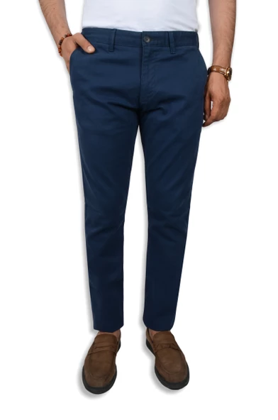 Cengiz İnler Fermuarlı 5 Cep Kuş Gözü Slim Fit Erkek Kanvas Pantolon