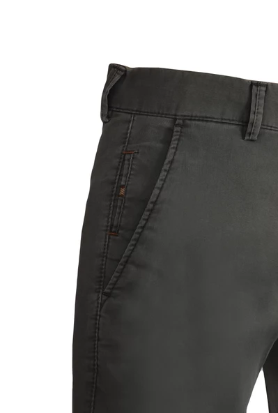 Cengiz İnler Fermuarlı Yan Cep İnce Çizgili Slim Fit Erkek Kanvas Pantolon - 2