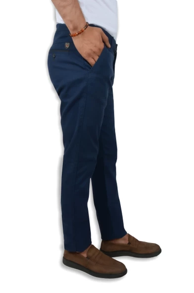 Cengiz İnler Fermuarlı 5 Cep Kuş Gözü Slim Fit Erkek Kanvas Pantolon - 2