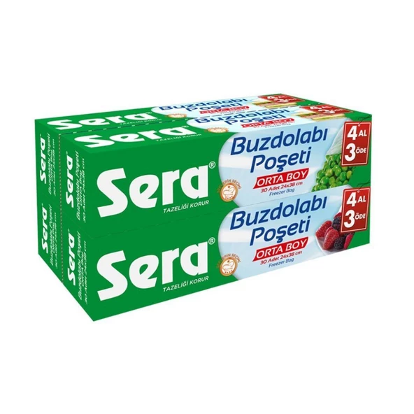 Sera Orta Boy Buzdolabı Poşeti 4x30'lu