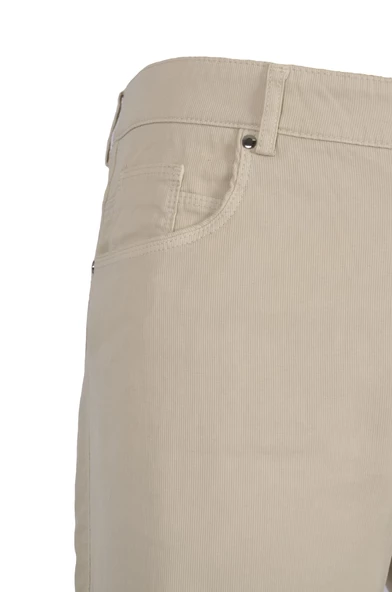 Cengiz İnler Yan Fermuarlı Dik Çizgili Slim Fit Erkek Kanvas Pantolon - 5