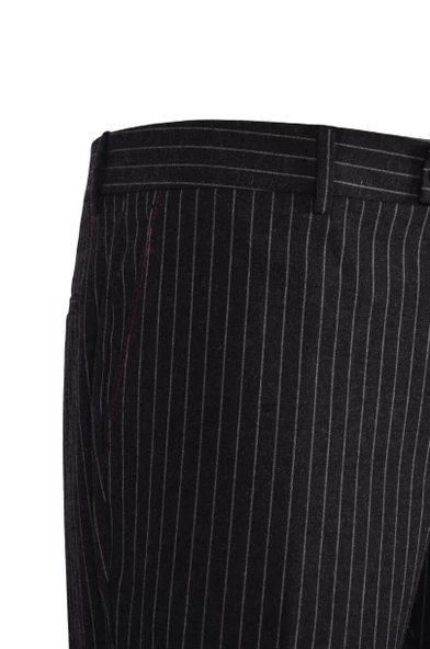 Cengiz İnler Kalın Çizgi  Slim Fit Erkek Kumaş Pantolon - 9