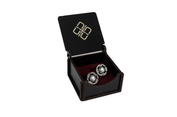 Cengiz İnler Taşlı Siyah Erkek Kol Düğmesi Aksesuar - 2