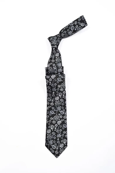 Cengiz İnler Çiçekli Mikrofiber Erkek Kravat Aksesuar - 3