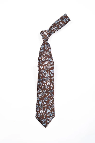 Cengiz İnler Çiçekli Mikrofiber Erkek Kravat Aksesuar - 4