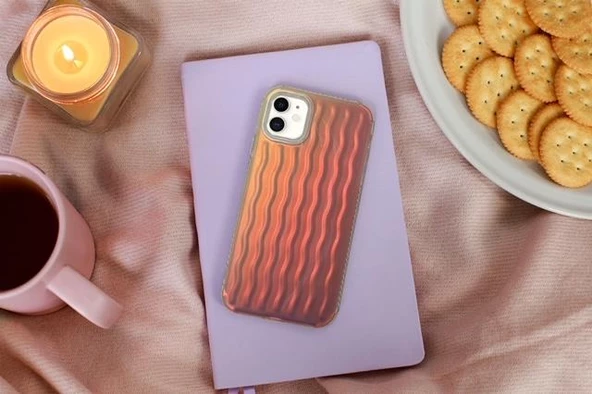 İphone 13 Dalgalı Kabartmalı Silikon Wave Telefon Kapak - Resim 6