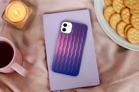 İphone 11 Dalgalı Kabartmalı Silikon Wave Telefon Kapak - Resim 3