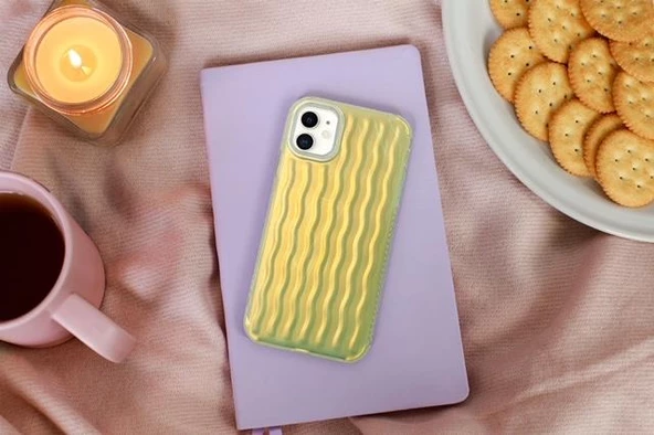 İphone 11 Dalgalı Kabartmalı Silikon Wave Telefon Kapak - Resim 12