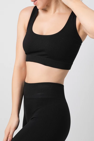 DoReMi Seamless Fitilli Çapraz Kalın Askılı Spor Sütyen - 6