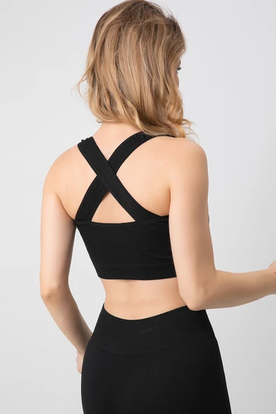 DoReMi Seamless Fitilli Çapraz Kalın Askılı Spor Sütyen - 8