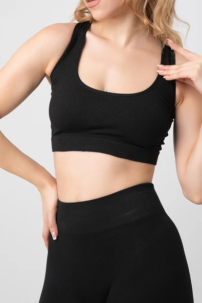 DoReMi Seamless Fitilli Çapraz Kalın Askılı Spor Sütyen - 7