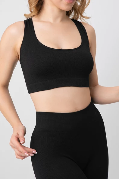 DoReMi Seamless Fitilli Çapraz Kalın Askılı Spor Sütyen - 4