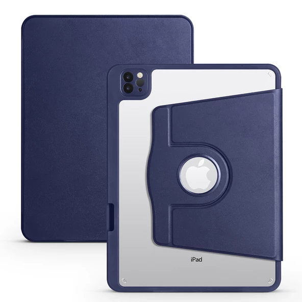 iPad Pro 11 2021 3.Nesil Kılıf Termik Kalem Bölmeli Dönen Standlı - 6