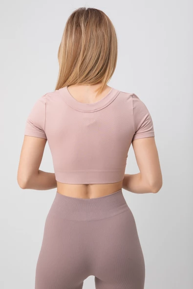 DoReMi Seamless Fitilli Spor Crop Tişört - 8