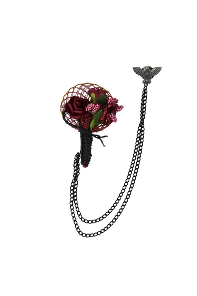 Cengiz İnler Kuşlu Erkek Yaka Çiçeği Aksesuar - Resim 3