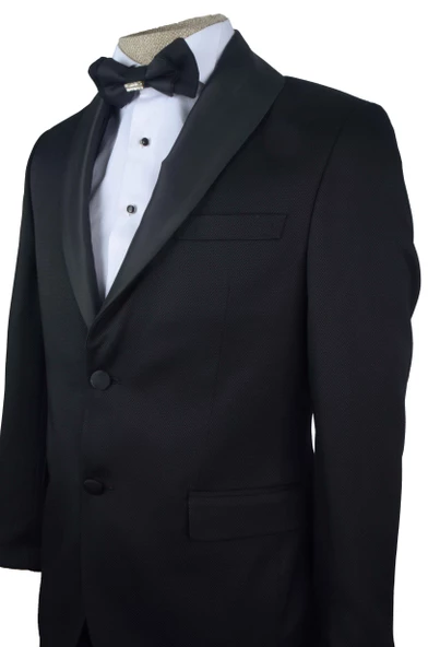 Cengiz İnler Armürlü Şal Yaka Tek Düğme Damatlık - 7