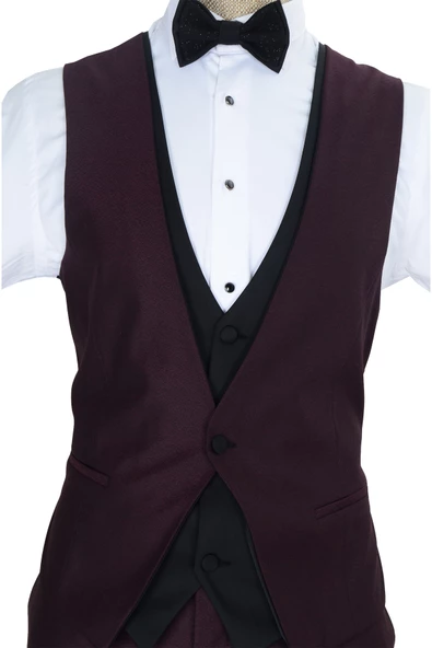 Cengiz İnler Dokulu Simli Şal Yaka Tek Düğme Damatlık - 3