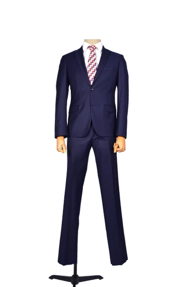 Cengiz İnler Düz Çift Düğme 6 Drop Slim Fit Erkek Takım Elbise