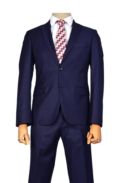 Cengiz İnler Düz Çift Düğme 6 Drop Slim Fit Erkek Takım Elbise - 3