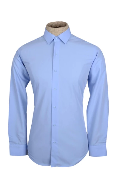 Cengiz İnler Standart Yaka Düz Slim Fit Erkek Pamuk Gömlek - 6