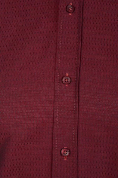 Cengiz İnler Standart Yaka Küçük Çarpı Armür Desen Slim Fit Erkek Pamuk Gömlek - 8