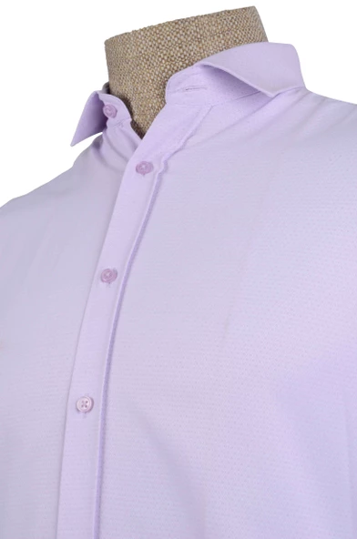 Cengiz İnler Standart Yaka Baklava İçi Kare Desen Slim Fit Erkek Pamuk Gömlek - 4